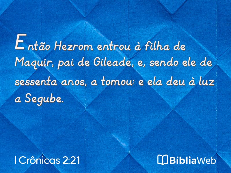 I Crônicas 2:21 em imagem para compartilhar