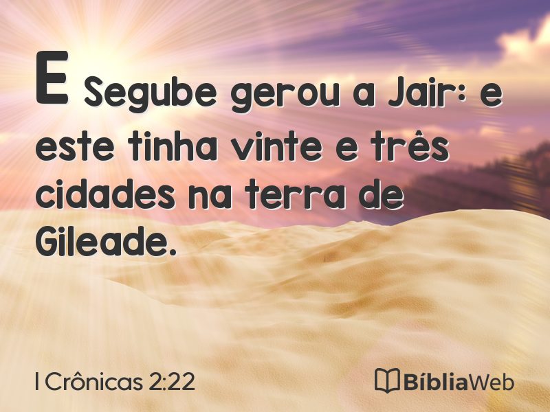 I Crônicas 2:22 em imagem para compartilhar