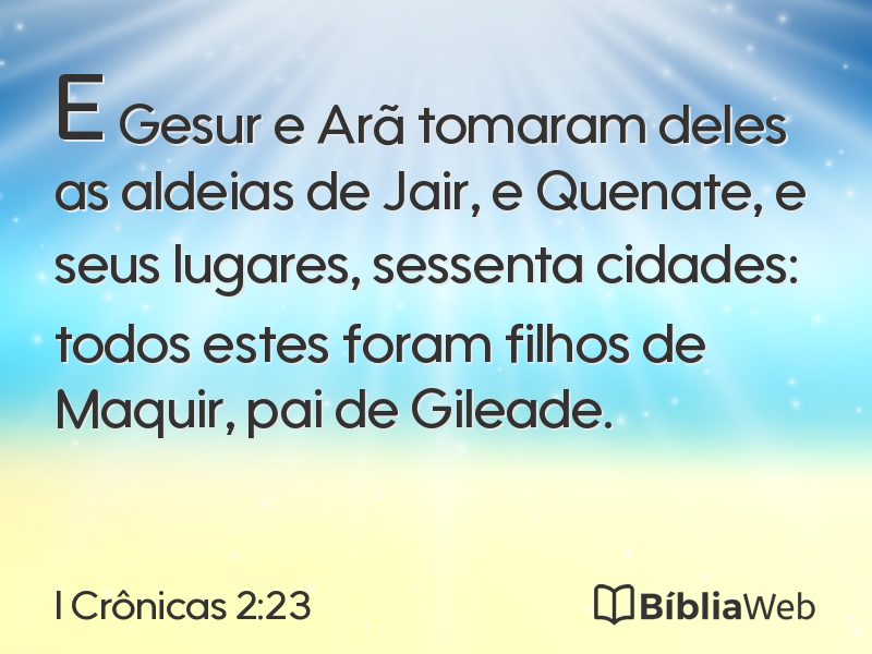 I Crônicas 2:23 em imagem para compartilhar