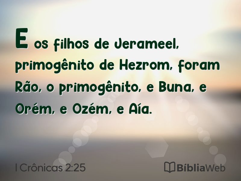 I Crônicas 2:25 em imagem para compartilhar