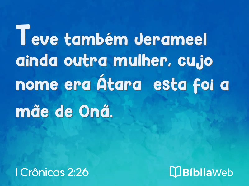 I Crônicas 2:26 em imagem para compartilhar