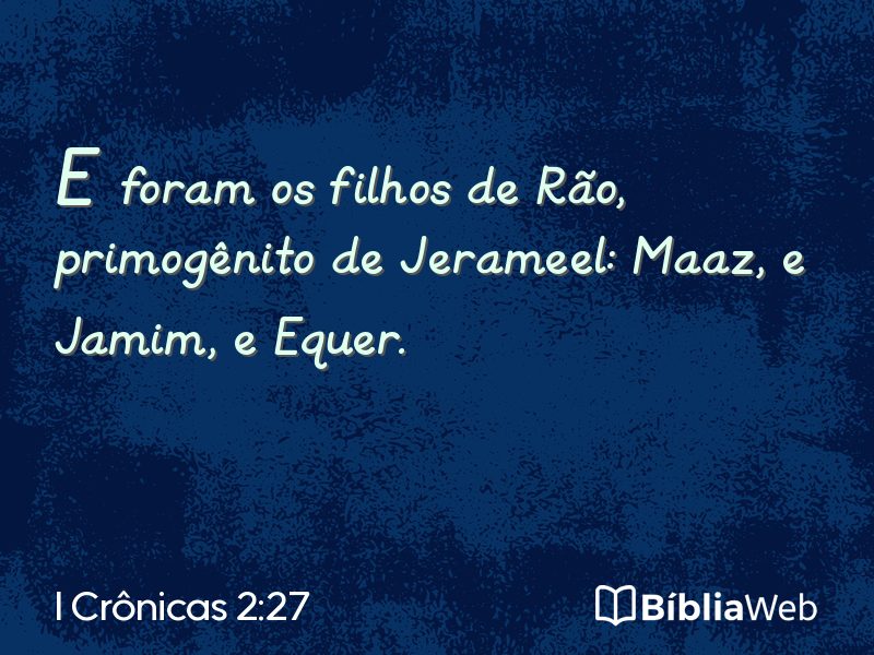 I Crônicas 2:27 em imagem para compartilhar