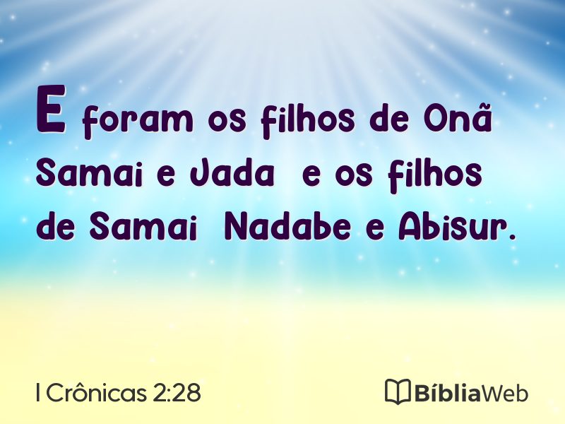 I Crônicas 2:28 em imagem para compartilhar