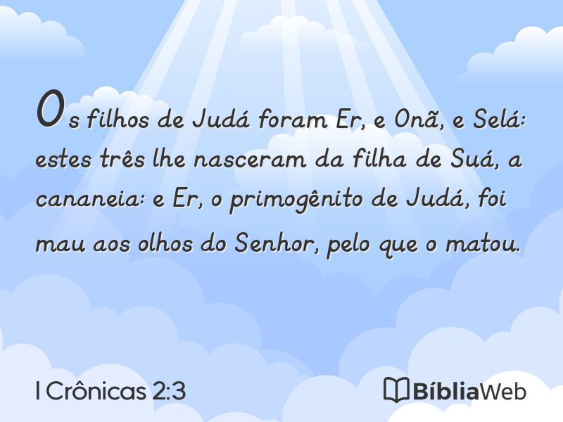 I Crônicas 2:3 em imagem para compartilhar