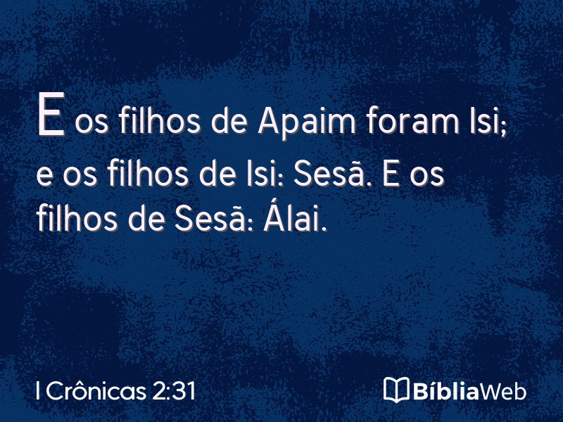 I Crônicas 2:31 em imagem para compartilhar
