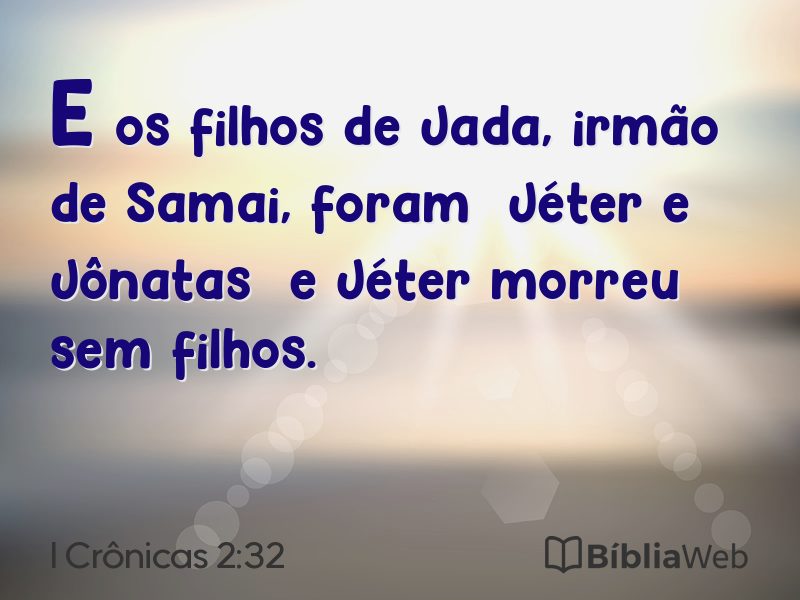 I Crônicas 2:32 em imagem para compartilhar