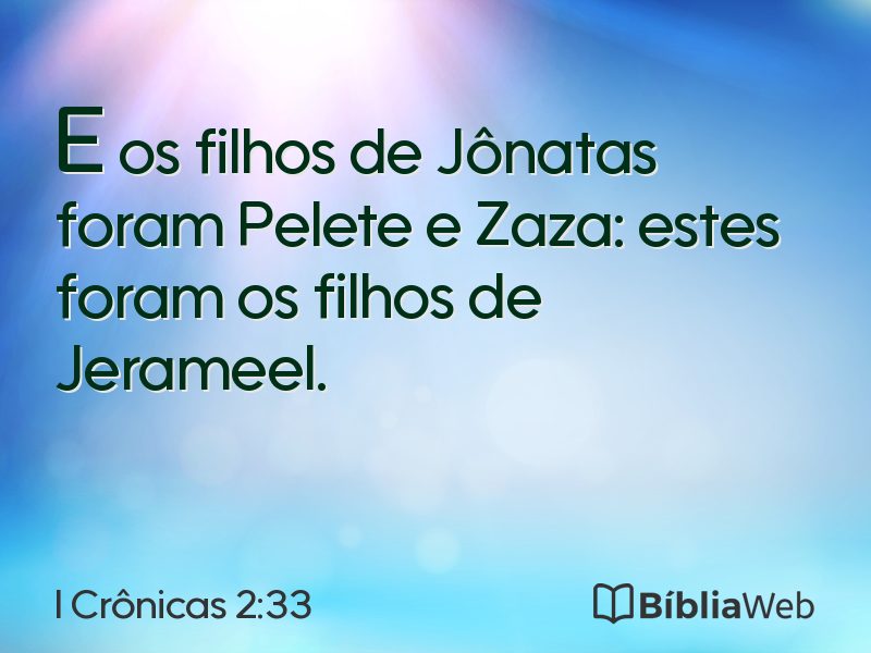 I Crônicas 2:33 em imagem para compartilhar