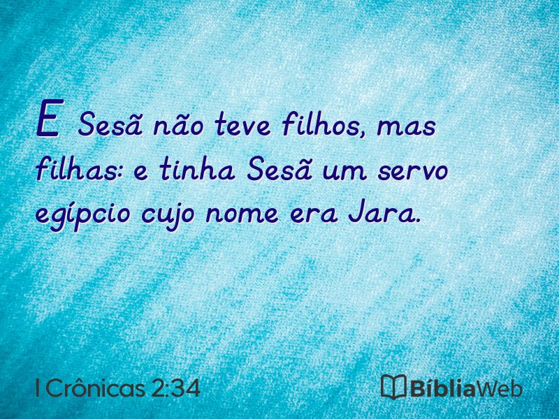 I Crônicas 2:34 em imagem para compartilhar