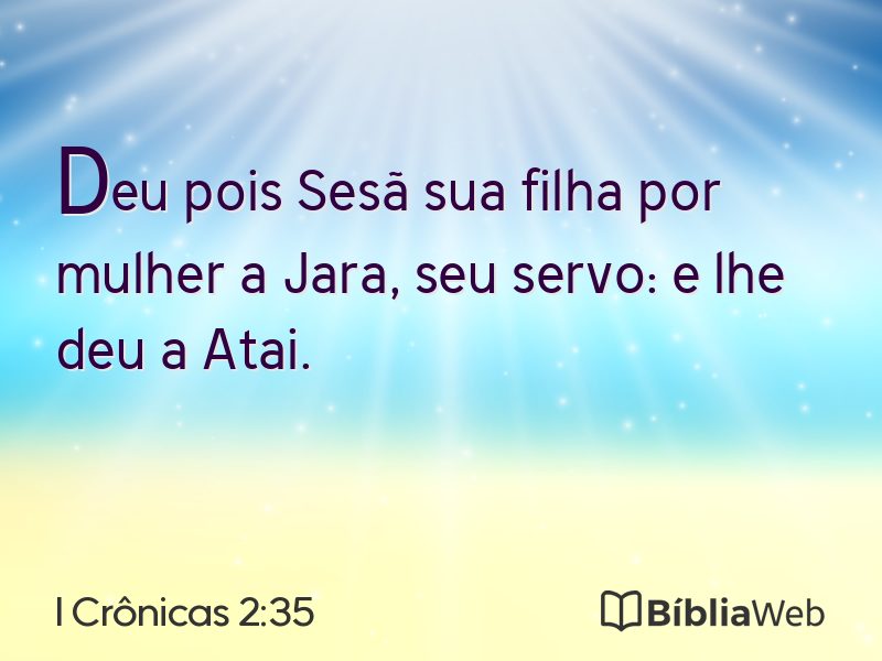 I Crônicas 2:35 em imagem para compartilhar