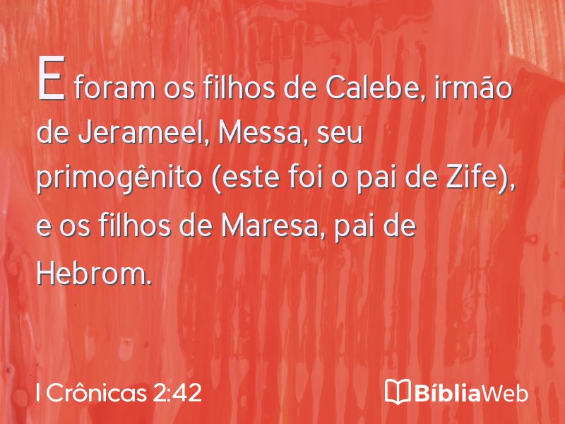 I Crônicas 2:42 em imagem para compartilhar