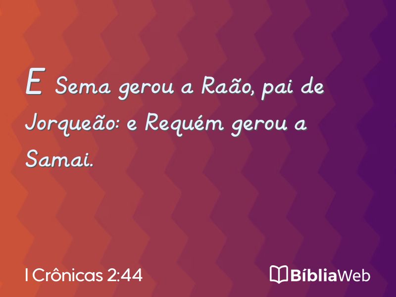 I Crônicas 2:44 em imagem para compartilhar