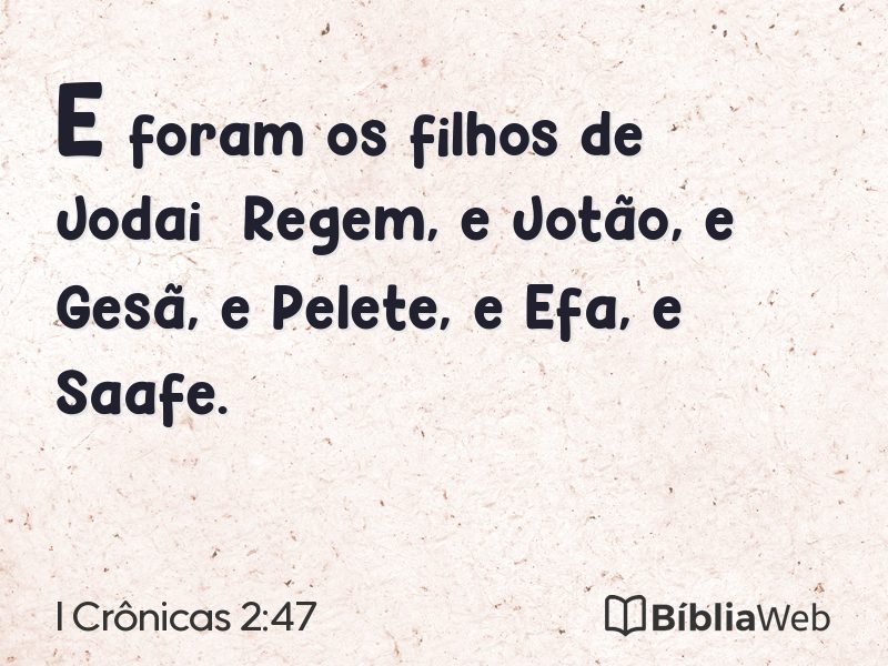 I Crônicas 2:47 em imagem para compartilhar