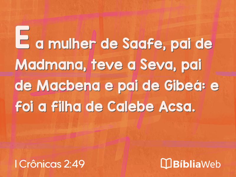 I Crônicas 2:49 em imagem para compartilhar