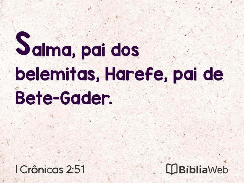 I Crônicas 2:51 em imagem para compartilhar