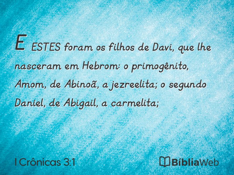I Crônicas 3:1 em imagem para compartilhar