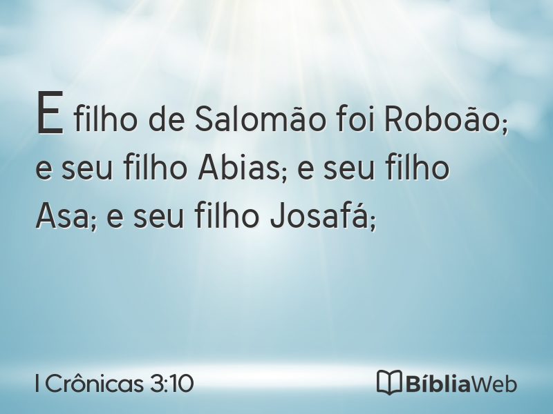 I Crônicas 3:10 em imagem para compartilhar