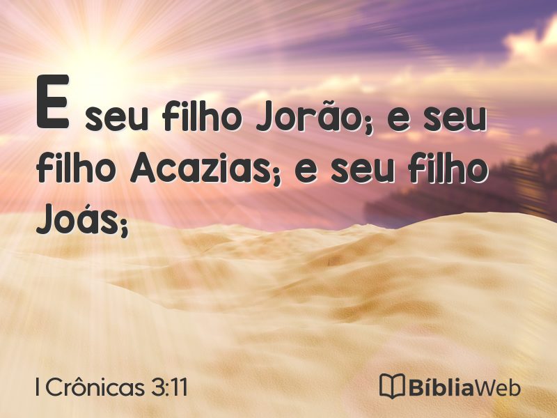 I Crônicas 3:11 em imagem para compartilhar