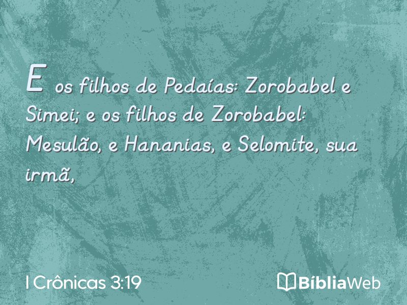 I Crônicas 3:19 em imagem para compartilhar