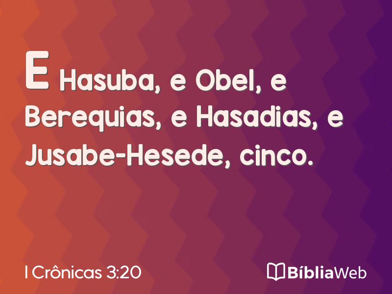 I Crônicas 3:20 em imagem para compartilhar