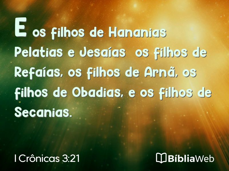 I Crônicas 3:21 em imagem para compartilhar