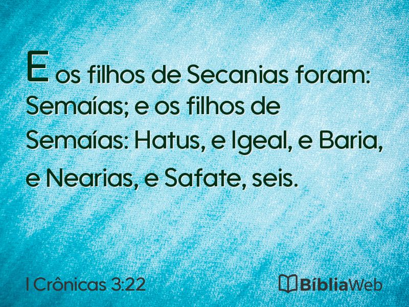 I Crônicas 3:22 em imagem para compartilhar