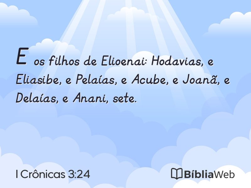 I Crônicas 3:24 em imagem para compartilhar