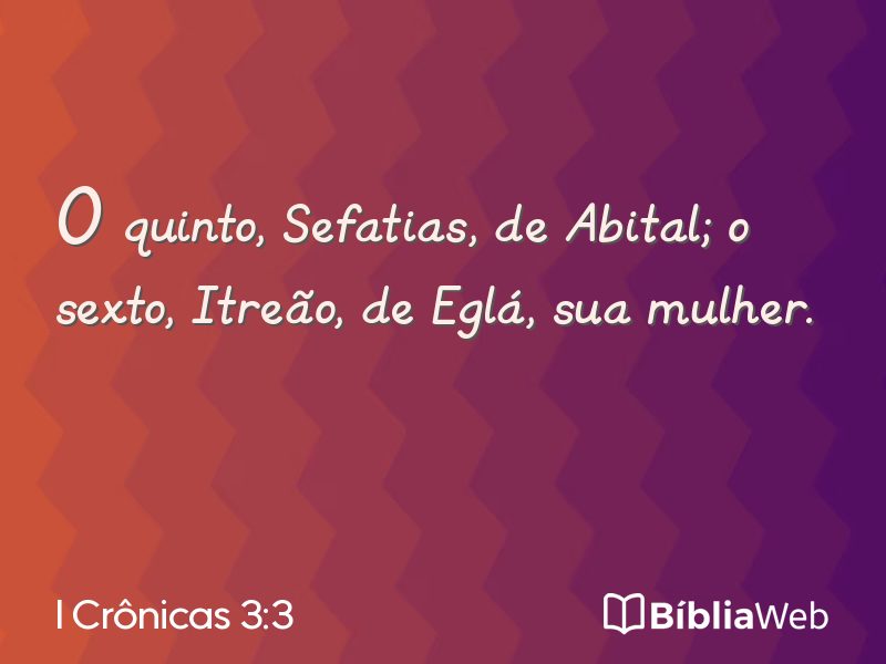I Crônicas 3:3 em imagem para compartilhar