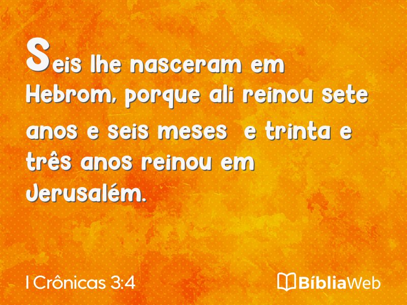 I Crônicas 3:4 em imagem para compartilhar