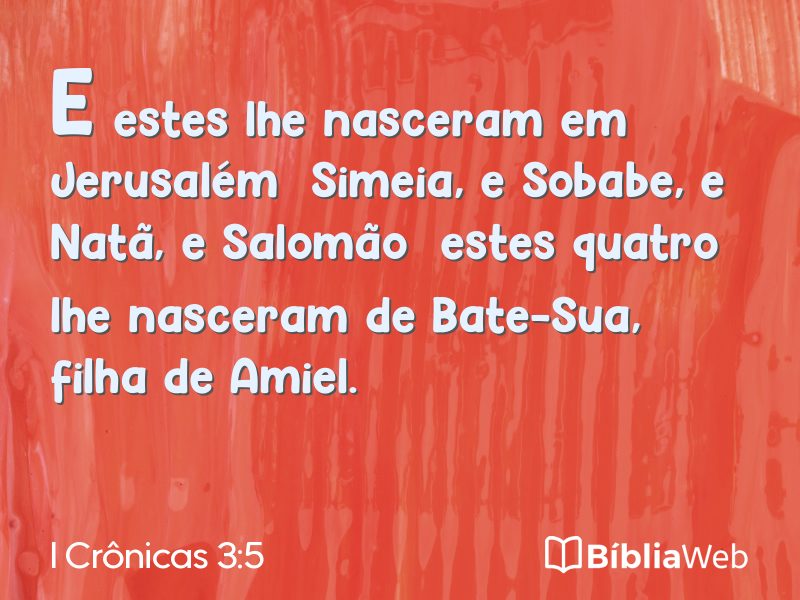 I Crônicas 3:5 em imagem para compartilhar