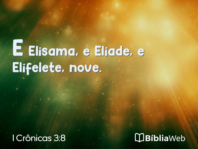 I Crônicas 3:8 em imagem para compartilhar