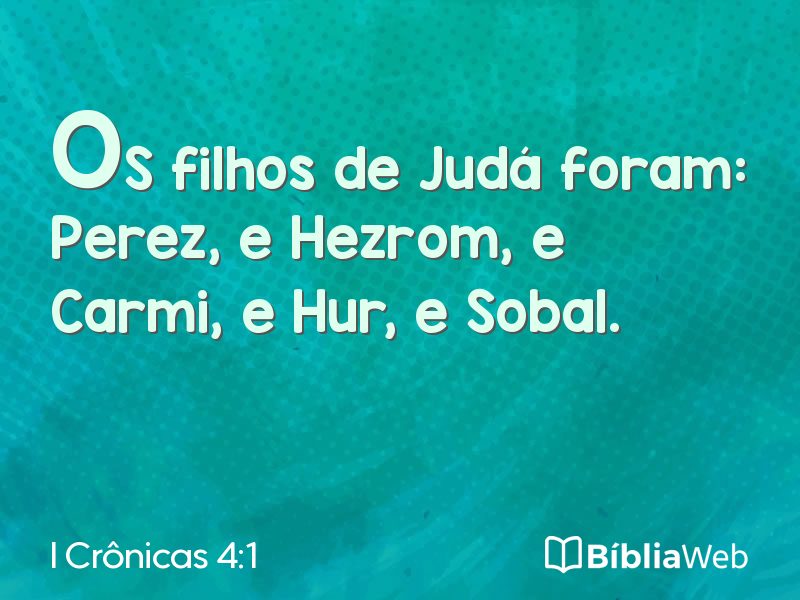 I Crônicas 4:1 em imagem para compartilhar