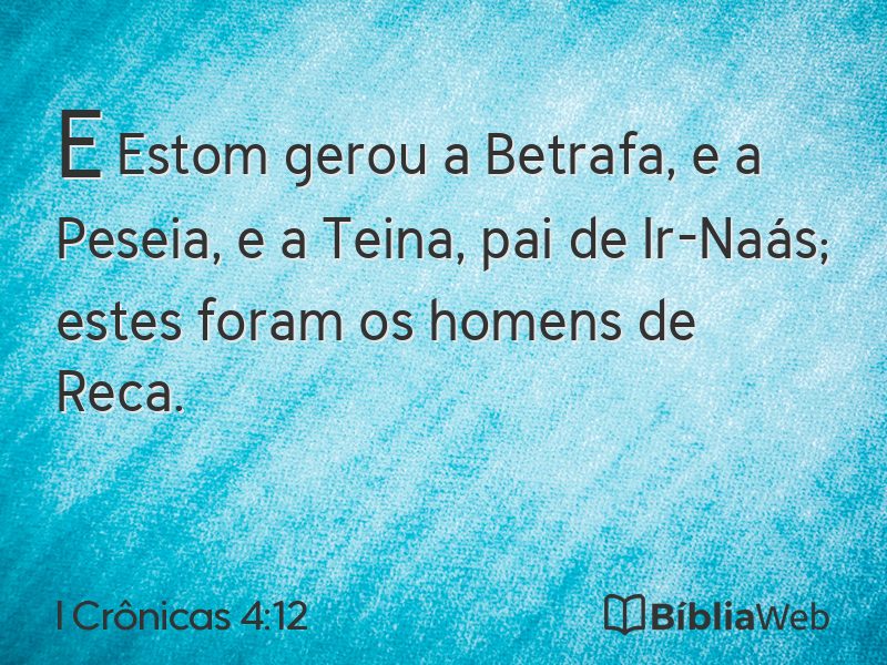 I Crônicas 4:12 em imagem para compartilhar