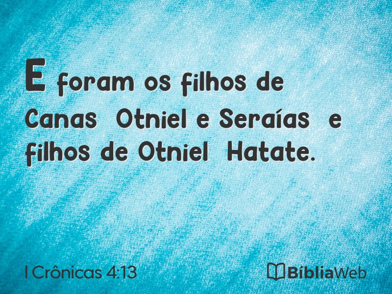 I Crônicas 4:13 em imagem para compartilhar