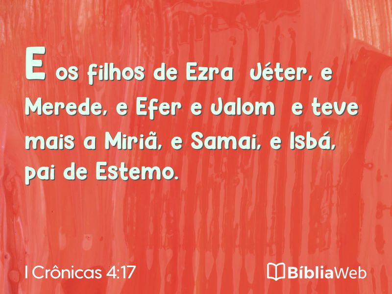 I Crônicas 4:17 em imagem para compartilhar