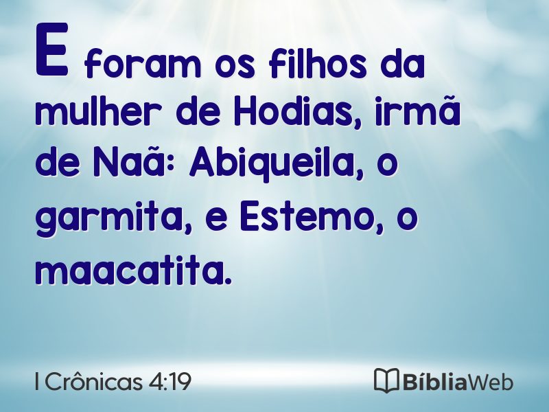 I Crônicas 4:19 em imagem para compartilhar