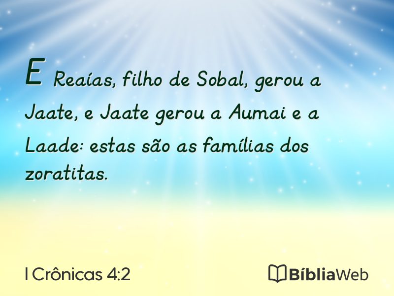 I Crônicas 4:2 em imagem para compartilhar
