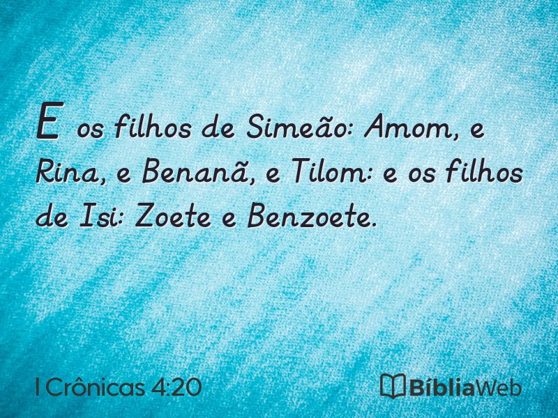 I Crônicas 4:20 em imagem para compartilhar