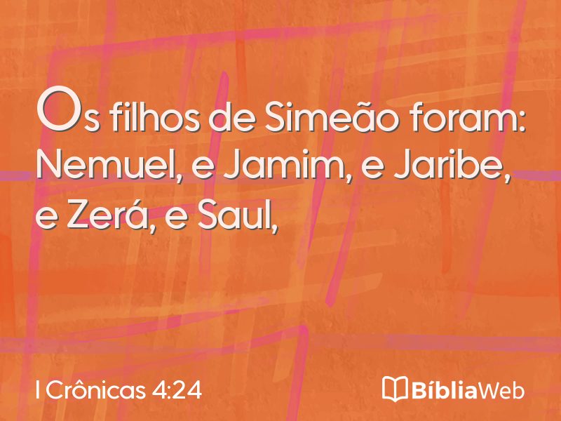 I Crônicas 4:24 em imagem para compartilhar