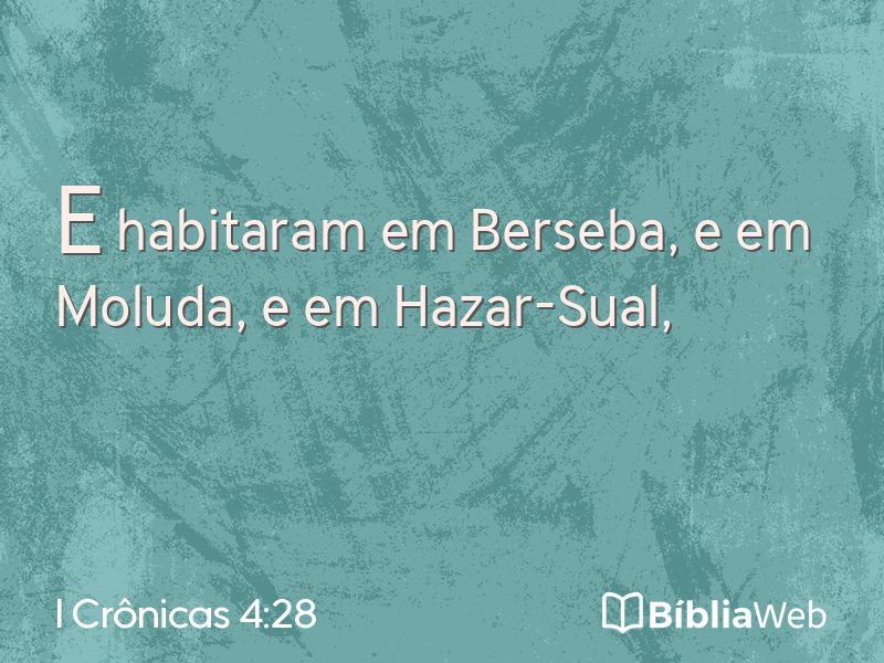 I Crônicas 4:28 em imagem para compartilhar