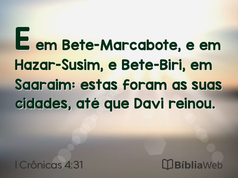 I Crônicas 4:31 em imagem para compartilhar