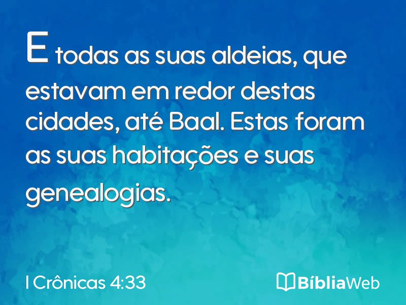 I Crônicas 4:33 em imagem para compartilhar