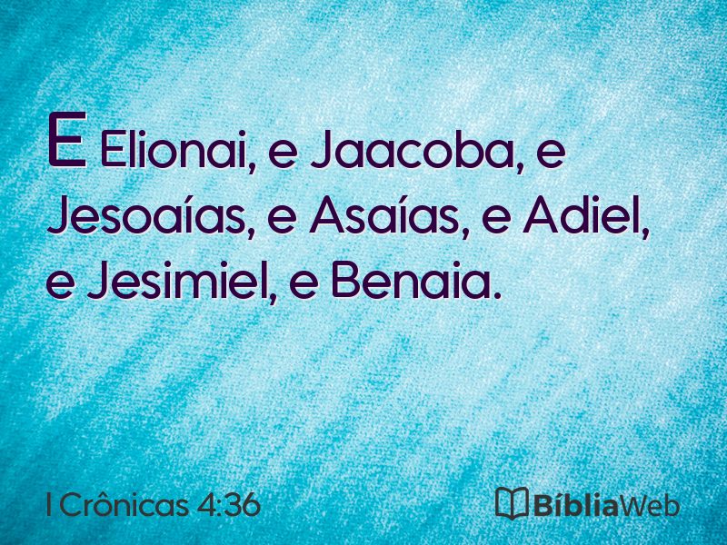 I Crônicas 4:36 em imagem para compartilhar
