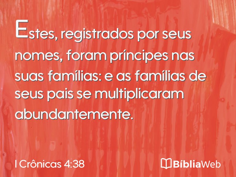 I Crônicas 4:38 em imagem para compartilhar