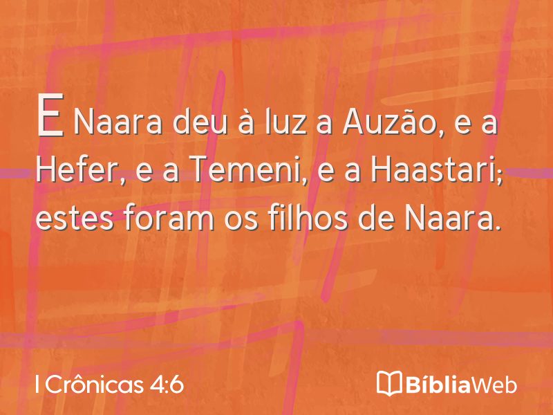 I Crônicas 4:6 em imagem para compartilhar