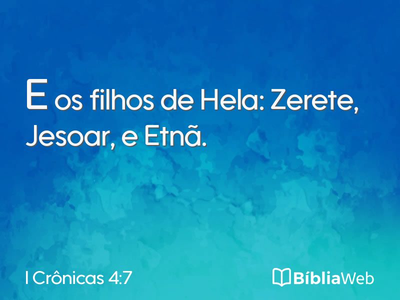 I Crônicas 4:7 em imagem para compartilhar