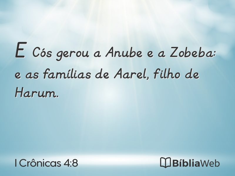 I Crônicas 4:8 em imagem para compartilhar