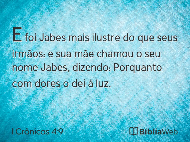 I Crônicas 4:9 em imagem para compartilhar