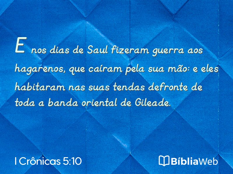 I Crônicas 5:10 em imagem para compartilhar