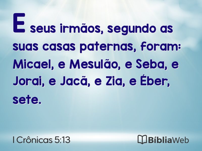 I Crônicas 5:13 em imagem para compartilhar