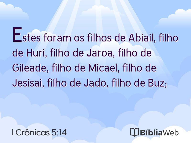 I Crônicas 5:14 em imagem para compartilhar